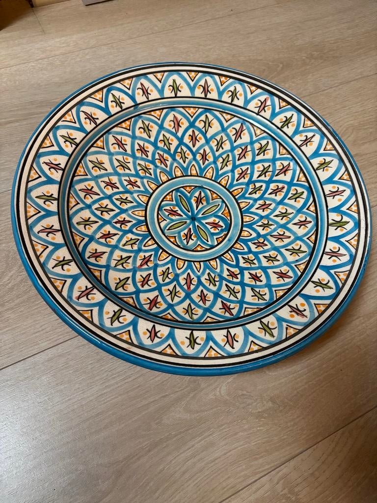 Decoratief Marokkaans Bord - Handgeschilderd Keramiek, Ophalen, Keramiek, Zo goed als nieuw, Bord(en)
