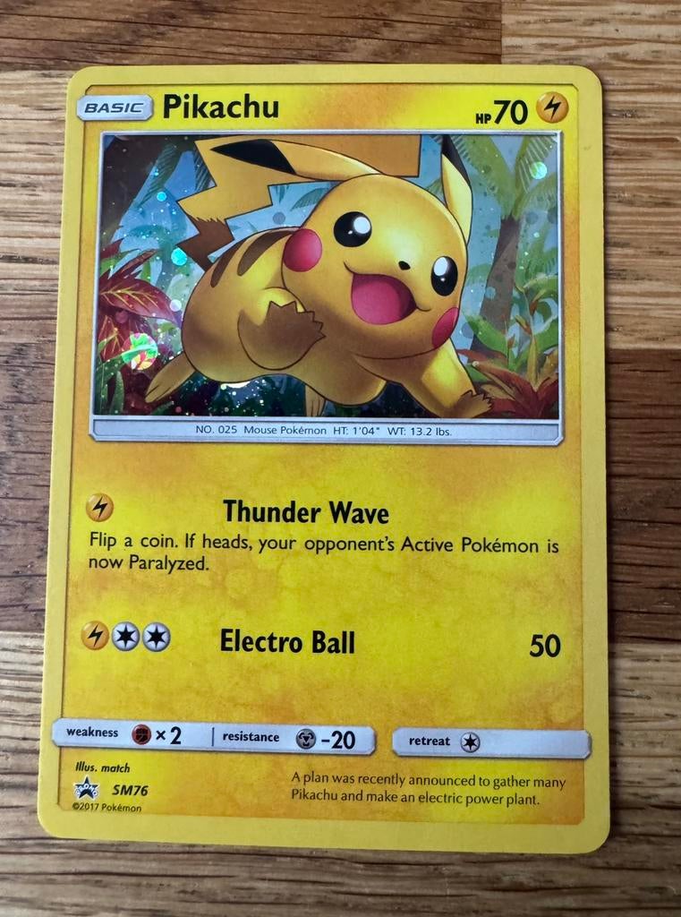 Pokemon Kaart Pikachu SM76 Promo., Ophalen of Verzenden, Zo goed als nieuw