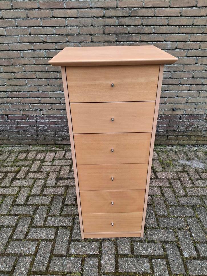 Scandinavisch design ladekastje beuken, Huis en Inrichting, Kasten | Ladekasten, Zo goed als nieuw, 100 tot 150 cm, 50 tot 100 cm