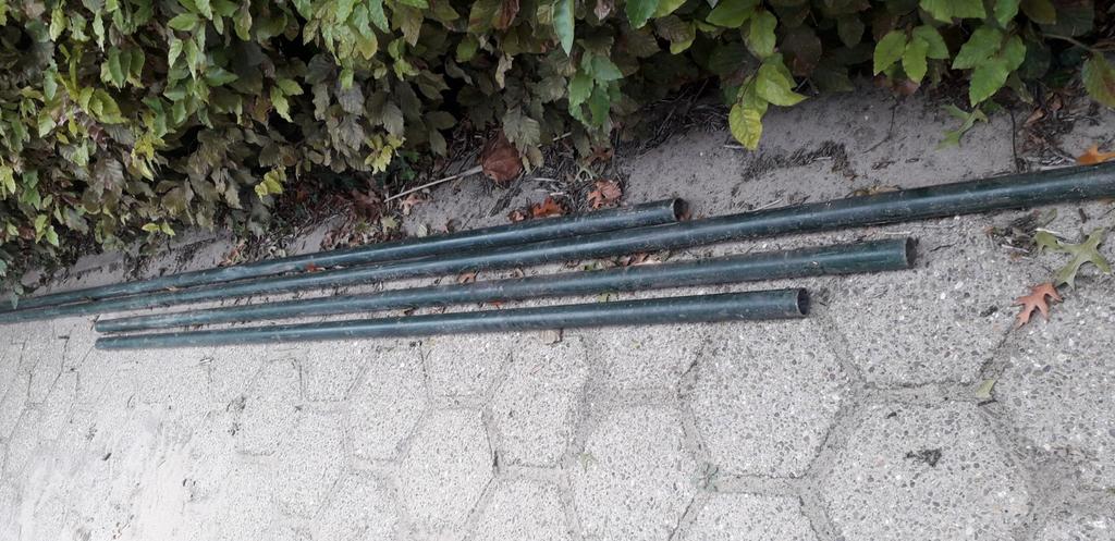Buizen rond 40 mm groen gecoat., Doe-het-zelf en Verbouw, Metalen, Ophalen, Gebruikt, IJzer