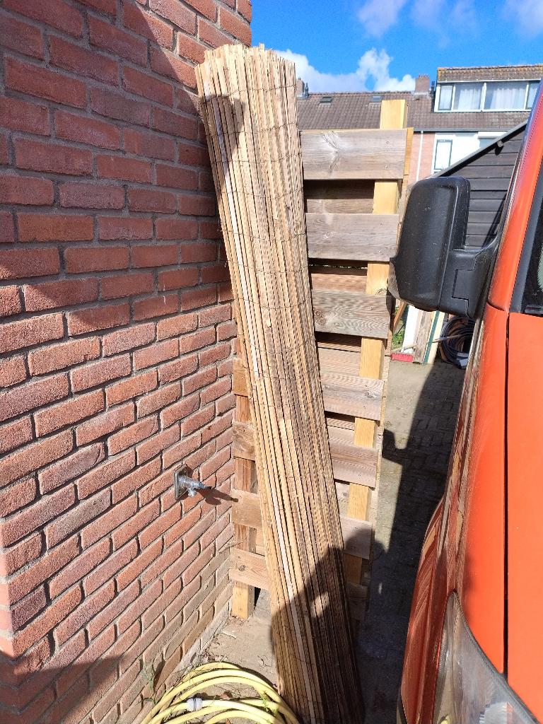 bamboe rol schutting gespleten 200 bij 500 cm, Ophalen, Overige materialen, 1 tot 2 meter, Zo goed als nieuw