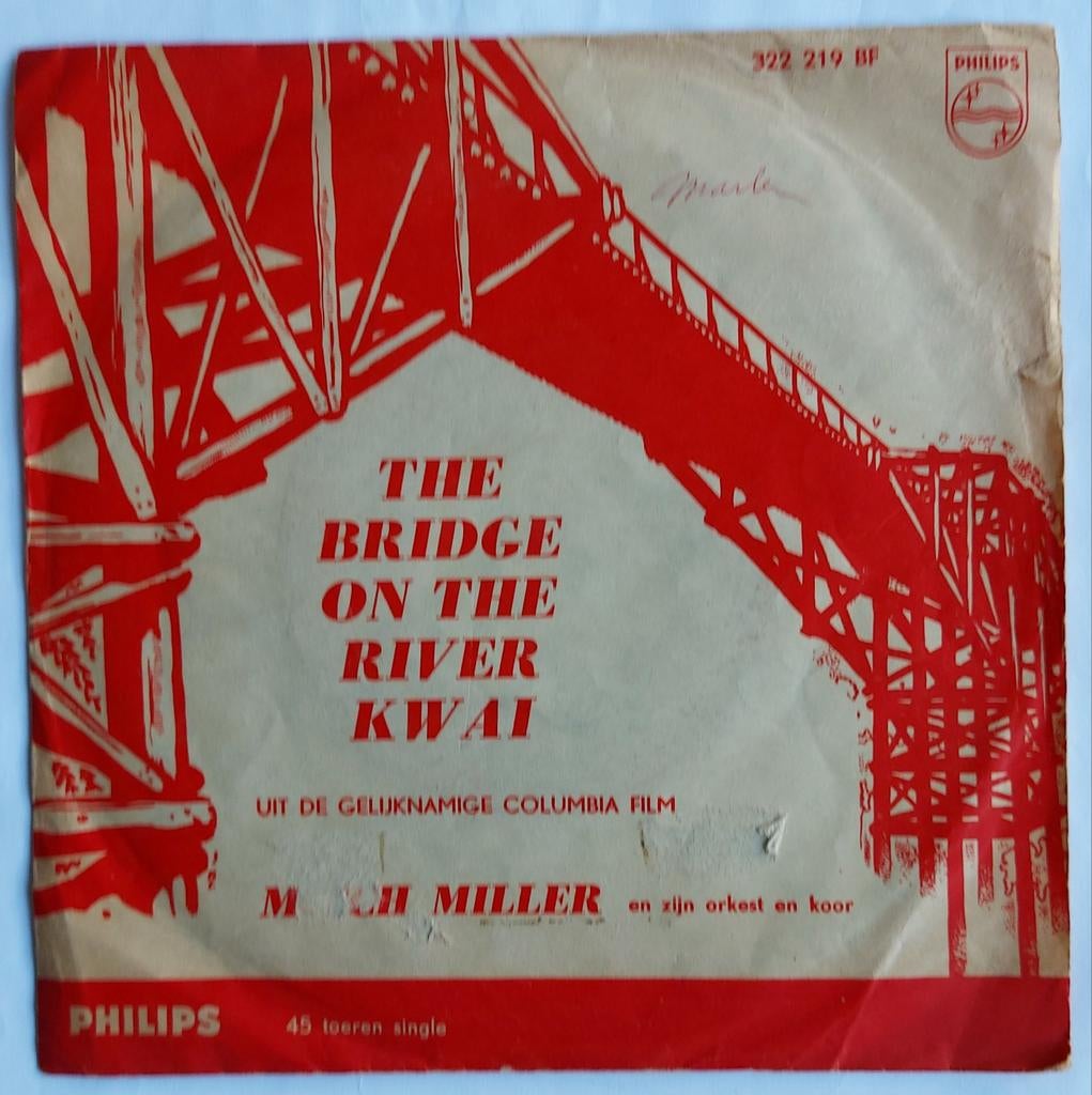 Mitch Miller - The bridge over the
river Kwai (1958), Cd's en Dvd's, Vinyl Singles, Gebruikt, Filmmuziek en Soundtracks, 7 inch