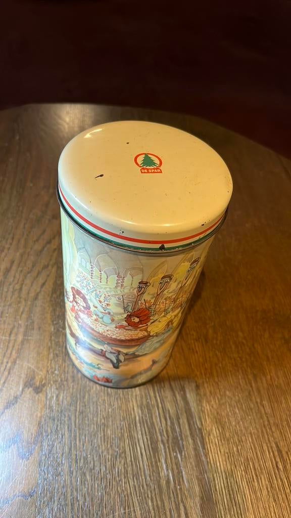 Vintage De Spar beschuitbus met decoratieve afbeelding, Ophalen of Verzenden, Gebruikt