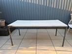 Tafel met stalen frame - Gratis, Huis en Inrichting, Tafels | Eettafels, Ophalen, Gebruikt, 100 tot 150 cm, 50 tot 100 cm