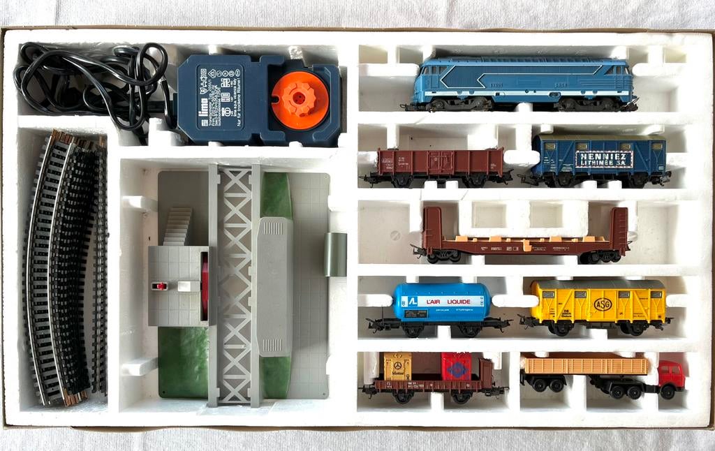 Lima set 10 1103 met Losplatform, rails en trafo H0, Gelijkstroom, Ophalen of Verzenden, Analoog, Lima