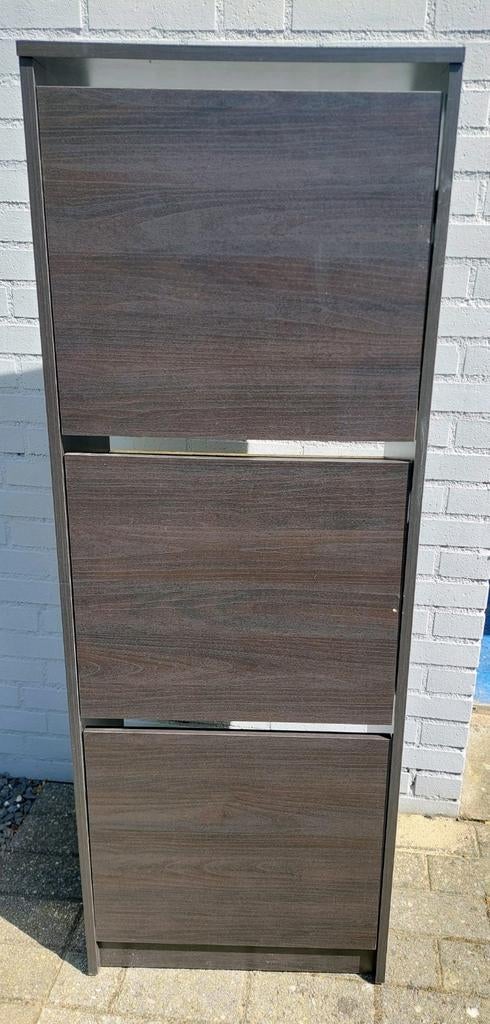Ikea Bissa Schoenenkast - Donkerbruin, 3 vakken, Ophalen, Gebruikt, Modern