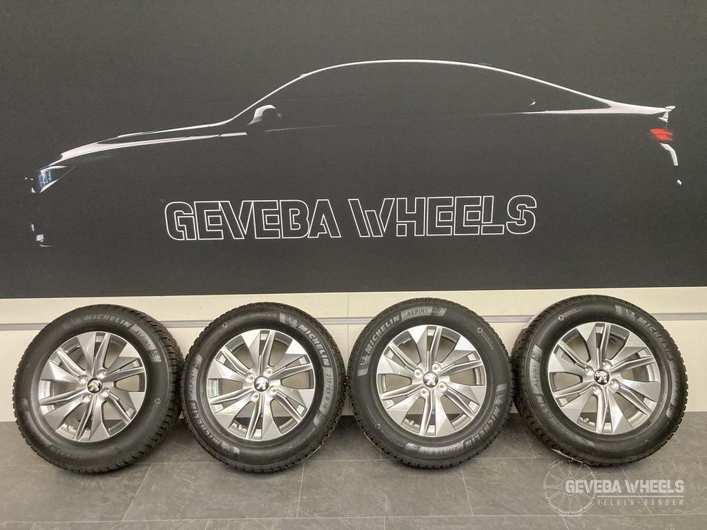 16” originele Peugeot 2008 (e) velgen + winterbanden 4x108, -, Banden en Velgen, Gebruikt, 215 mm