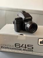 Contax 645 - 80mm f/2 - 120/220 film back, Audio, Tv en Foto, Fotocamera's Analoog, Ophalen of Verzenden, Zo goed als nieuw, Spiegelreflex