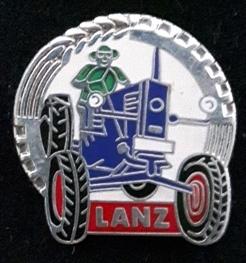 Lanz tractor speld blauw met krans- zilverkleurig, Verzenden, Nieuw, Transport, Speldje of Pin