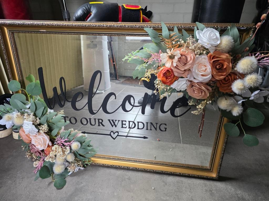 Spiegel met decoratie voor bruiloft, Ophalen, Rechthoekig, Minder dan 50 cm, Minder dan 100 cm