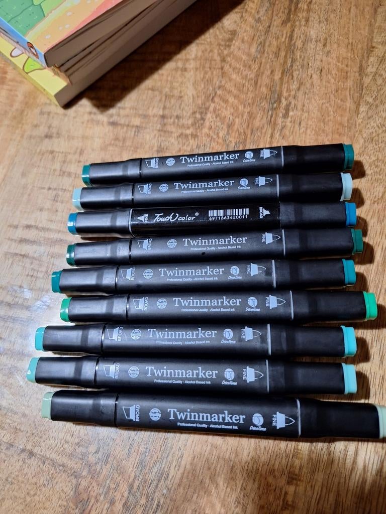 Twinmarker alcoholmarkers set - diverse kleuren, Ophalen, Gebruikt, Potlood of Stift