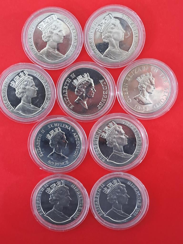 Britse overzeese gebieden 9 munten, Postzegels en Munten, Ophalen of Verzenden, Overige landen, Setje