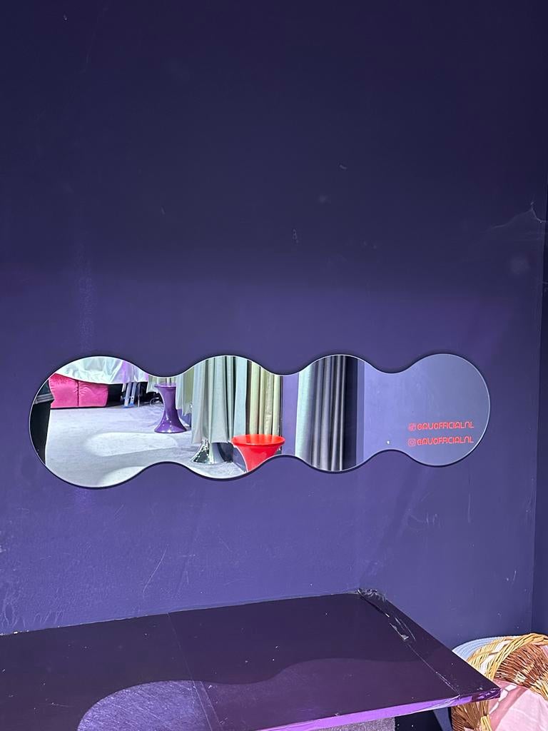 Wavy spiegel 117 bij 30 cm, Huis en Inrichting, Woonaccessoires | Spiegels, Ophalen, Minder dan 50 cm, Gebruikt, 100 tot 150 cm