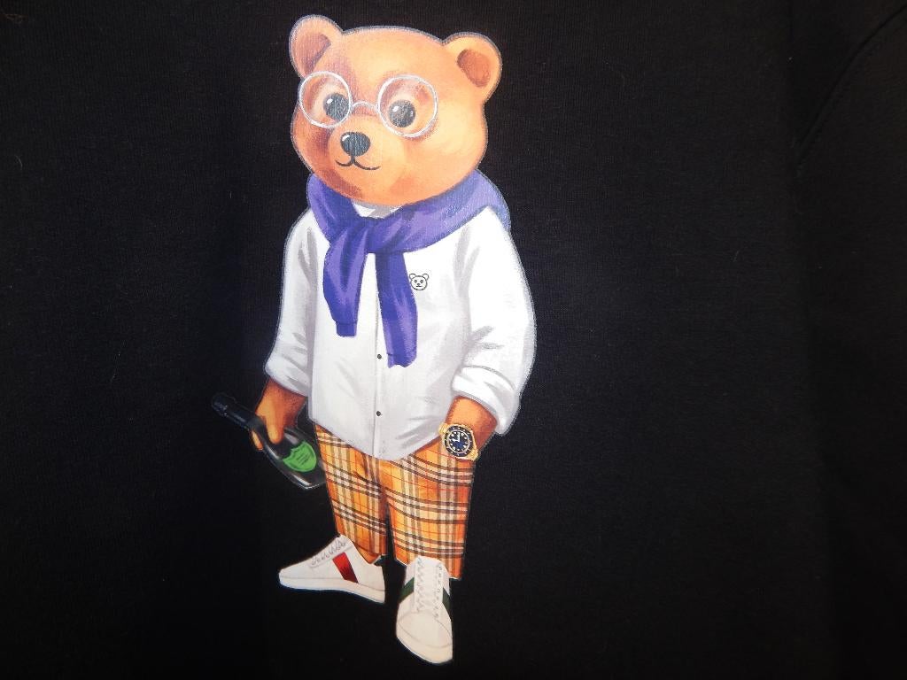 Baron Filou zwarte sweater beer print in kleur Als Nieuw M, Kleding | Heren, Truien en Vesten, Baron Filou, Zwart, Zo goed als nieuw