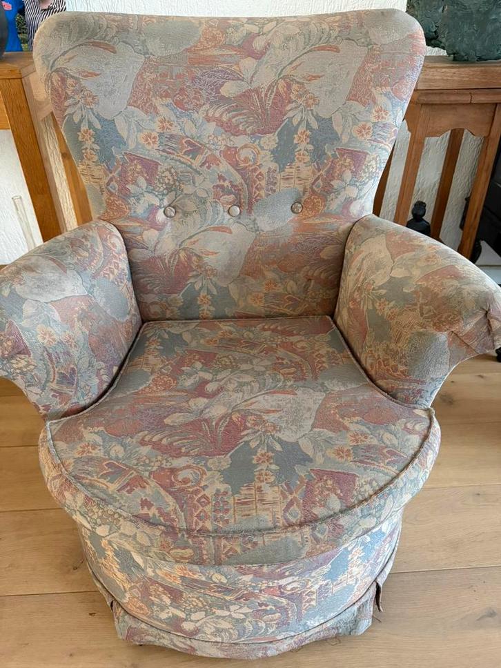 Stoffen fauteuil gratis, Huis en Inrichting, Fauteuils, Gebruikt, Stof, 50 tot 75 cm, 75 tot 100 cm, Ophalen