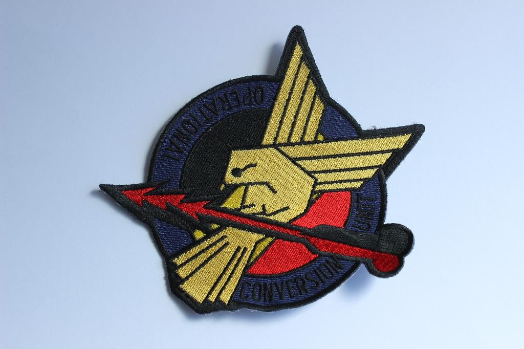 patch  f-16 ocu sqn Kleine-Brogel opgeheven 22-04-26., Verzenden, Zo goed als nieuw, Patch, Badge of Embleem