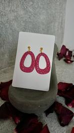 Handgemaakte bordeauxrode polymeerklei oorbellen, Overige materialen, Hangers, Nieuw, Ophalen of Verzenden