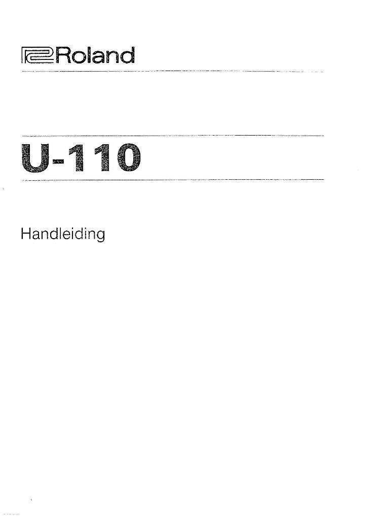 De NEDERLANDSE HANDLEIDING (Pdf) v.d. ROLAND U110 (U-110), Verzenden, Gelezen, Instrument