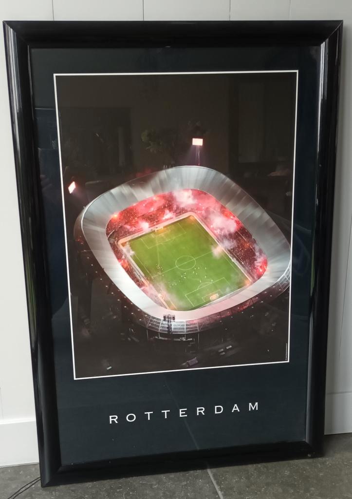 Schilderij met verlichting Feijenoord Stadion "De Kuip", Verzamelen, Sportartikelen en Voetbal, Feyenoord, Ophalen