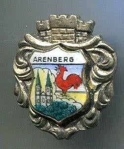 Arenberg email op zilverkleurig wapen speldje ( U_134 ), Verzenden, Zo goed als nieuw, Stad of Land, Speldje of Pin