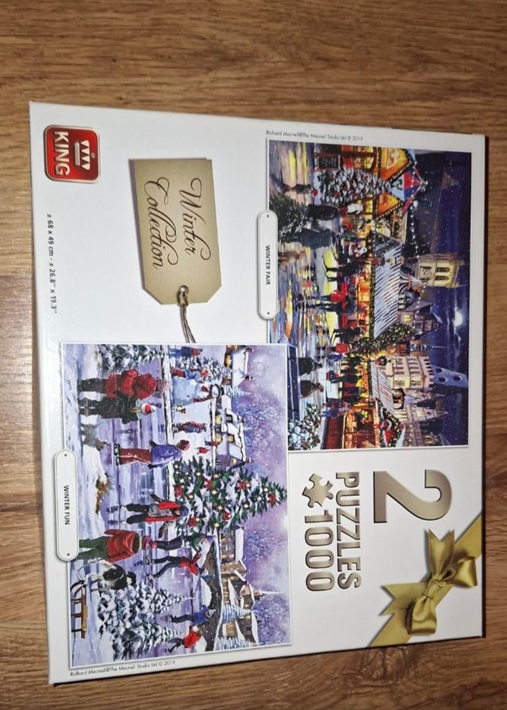 2 kerst puzzels, Ophalen of Verzenden, 500 t/m 1500 stukjes, Zo goed als nieuw, Legpuzzel