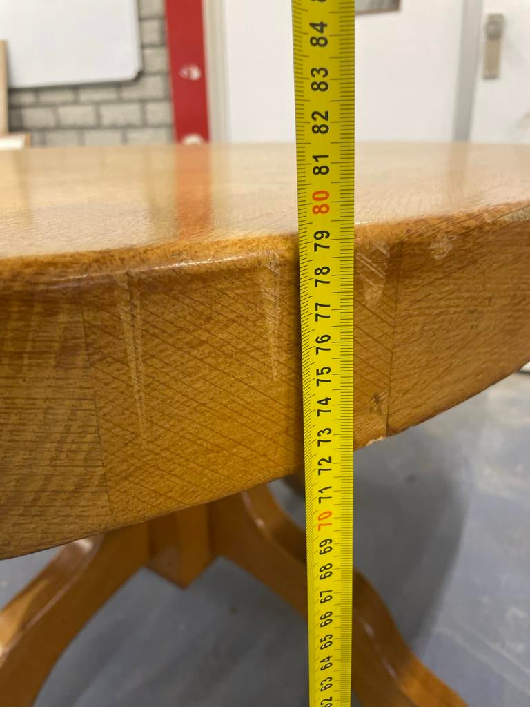 Eettafel gebruikt eiken zwaar en robuust, Gebruikt, Eikenhout, Ophalen of Verzenden, Ovaal