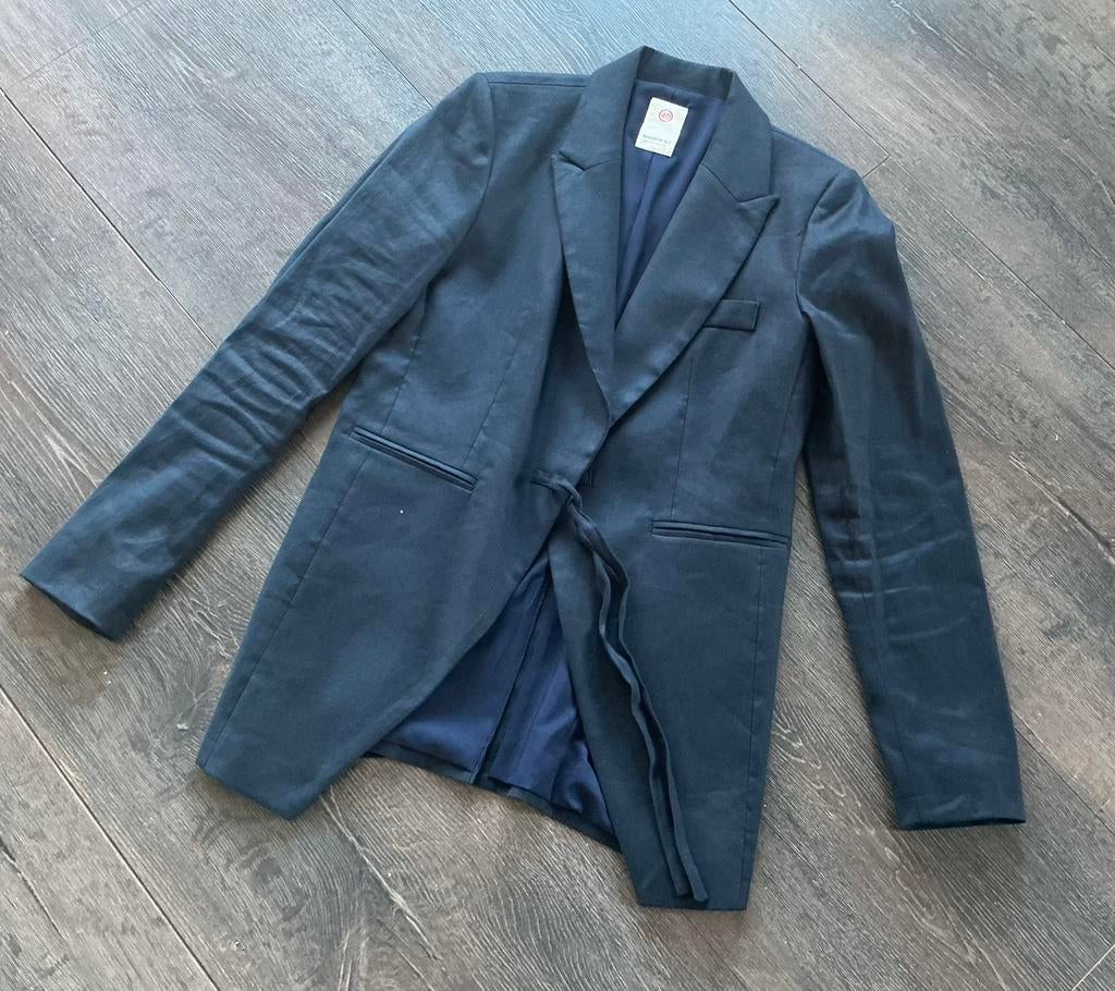Penn&Ink blazer colbert Linnen * blauw * maat 40 * zgan, Ophalen of Verzenden, Zo goed als nieuw, Maat 38/40 (M), Blauw