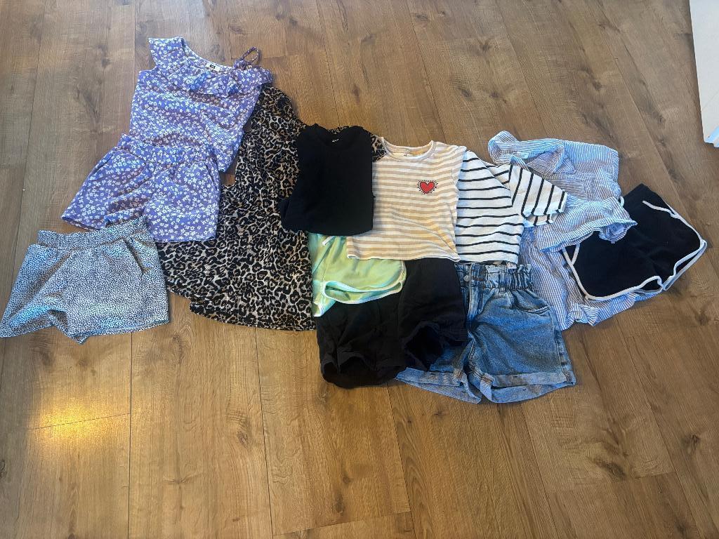 Zomerkleding 134-140 140-146 Korte broekjes en shirtjes, Kinderen en Baby's, Kinderkleding | Maat 140, Zo goed als nieuw, Meisje