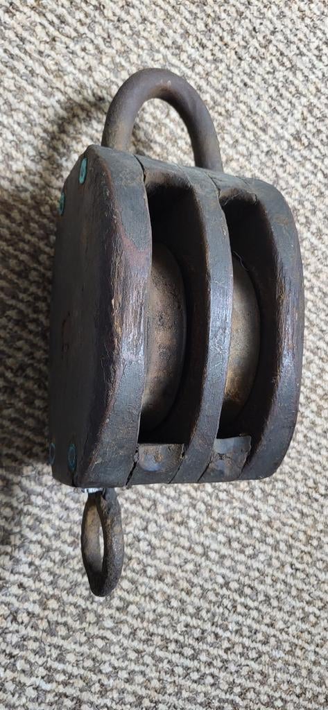 Antieke houten katrol - scheepskatrol, Ophalen of Verzenden