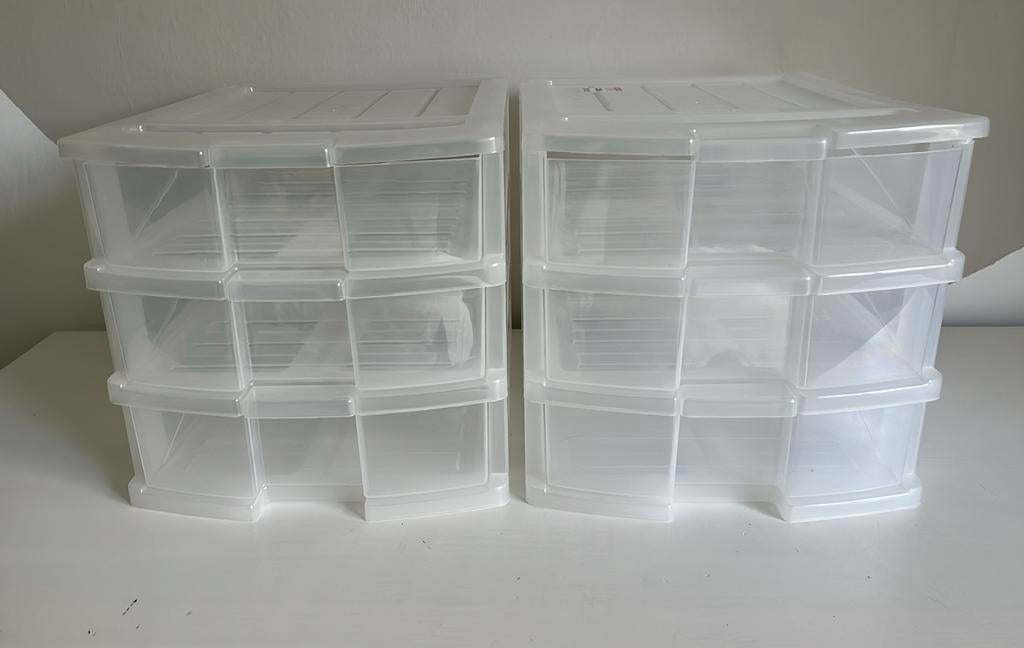 2 x ladenkastje met 3 lades., Ophalen, Minder dan 50 cm, Zo goed als nieuw, Minder dan 100 cm