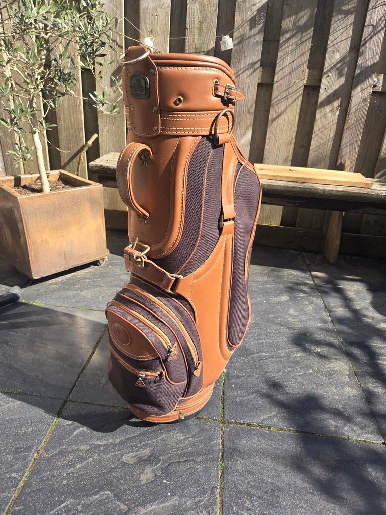 Vintage Echt Lederen Daiwa Golftas - Uniek & Stijlvol, Ophalen of Verzenden, Zo goed als nieuw, Tas