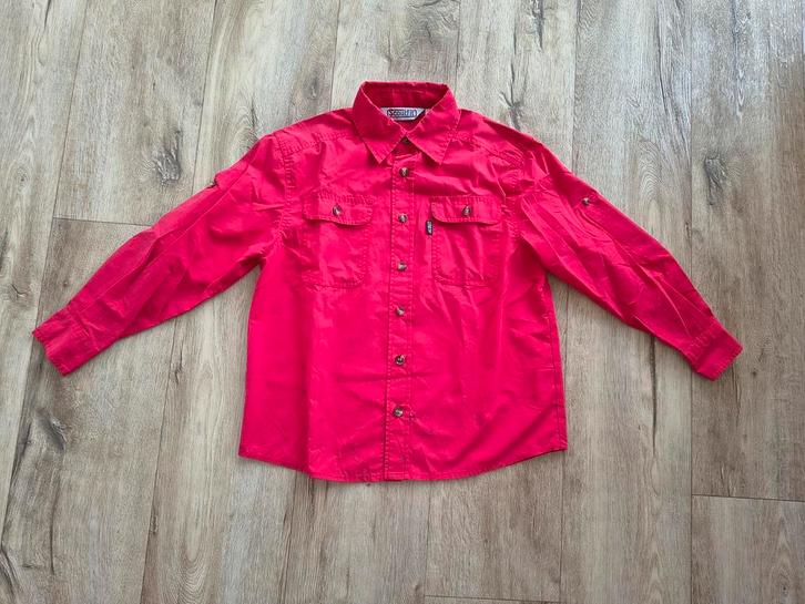 Mooie rode scoutingblouse, Bever uniform, Scoutfit, maat 140, Verzamelen, Scouting, Zo goed als nieuw, Kleding, Ophalen of Verzenden