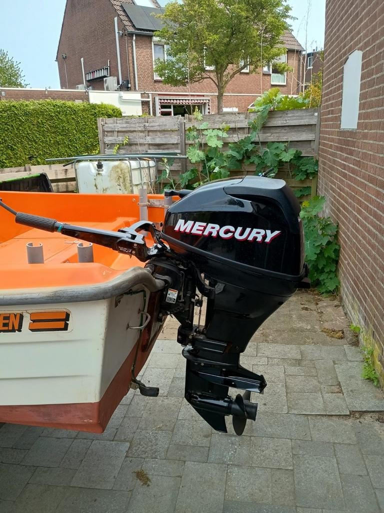 Askeladden visbootje met trailer en moter, Watersport en Boten, Ophalen, Gebruikt, 3 tot 6 meter, Buitenboordmotor