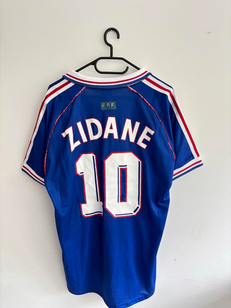 Zidane Voetbalshirt Blauw WK 1998 Frankrijk Thuisshirt, Maat XL, Ophalen of Verzenden, Zo goed als nieuw, Shirt