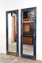 Vintage passpiegels spiegels hardhouten raamkozijn spiegel, Gebruikt, Ophalen of Verzenden, 150 tot 200 cm, Rechthoekig