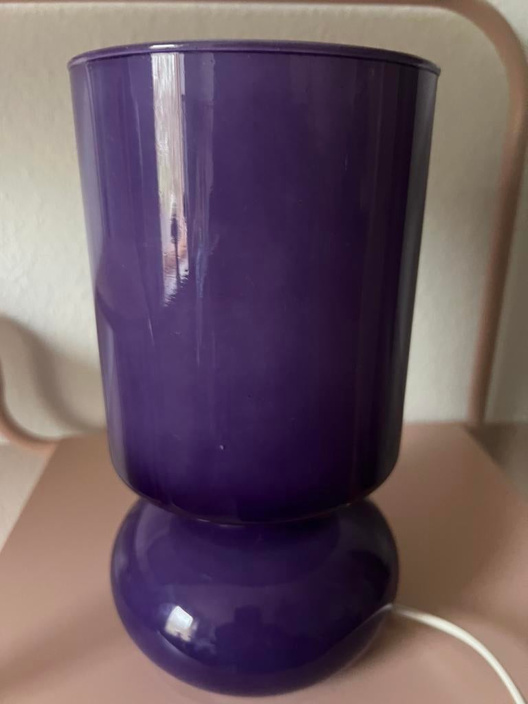 Paarse IKEA lykta tafellamp, Gebruikt, Vintage, Ophalen of Verzenden, Glas