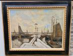Willem Bastiaan Tholen - winterse haven aan de Zuiderzee, Antiek en Kunst, Ophalen of Verzenden