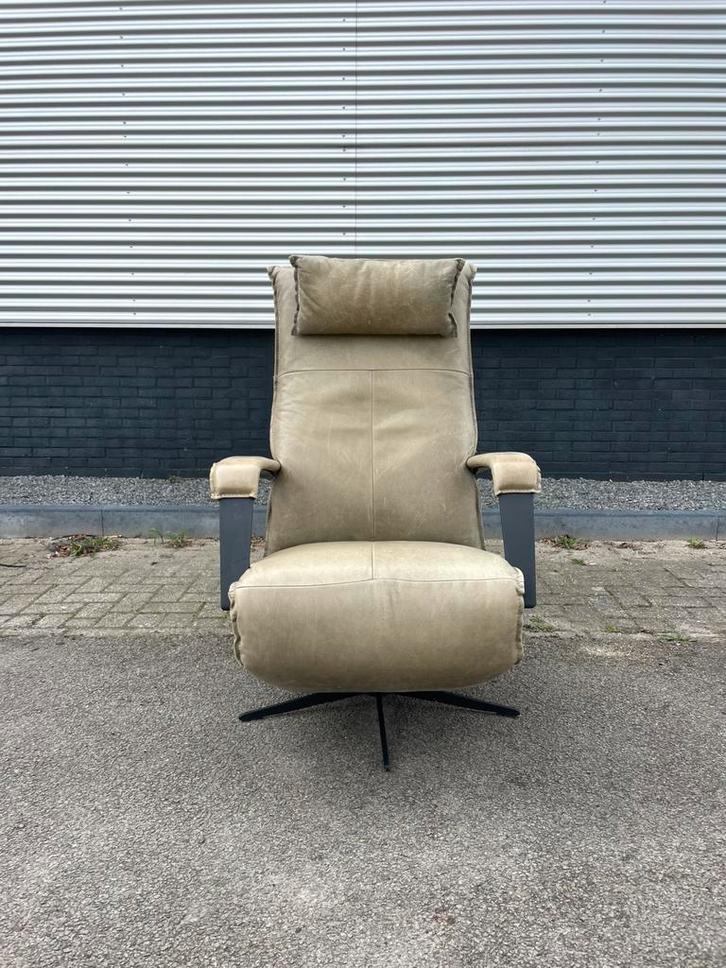 Chill line Deliza relax fauteuil / relaxstoel groen, Huis en Inrichting, Fauteuils, Zo goed als nieuw, 50 tot 75 cm, Minder dan 75 cm
