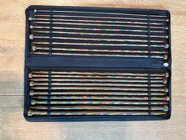 KnitPro Symfonie set van rechte breinaalden berkenhout, Hobby en Vrije tijd, Breien en Haken, Ophalen of Verzenden, Zo goed als nieuw