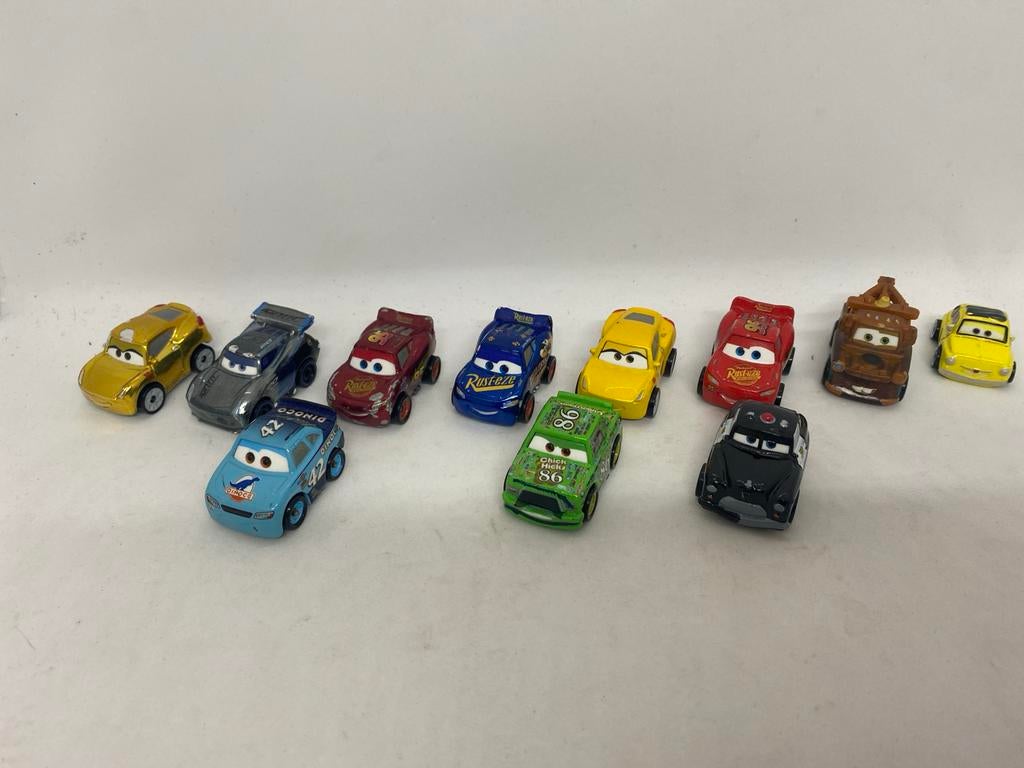 Disney Cars Mini Racers metalen auto's - Thailand, Mattel, Inc. 333 Continental Boulevard El Segundo, CA 90245-5012 USA, Ophalen of Verzenden