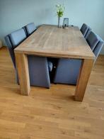 Massief eiken eettafel 200x100 cm met 4 stoelen, Ophalen