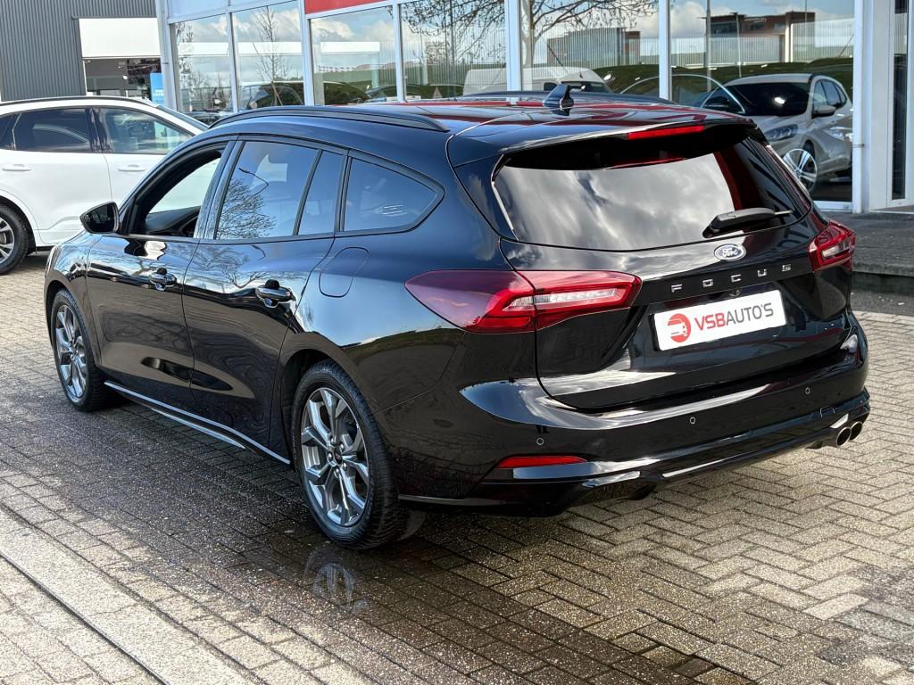 Ford FOCUS WAGON 1.0 ECOBOOST HYBRID ST-LINE 155PK AUT. NAVI, Gebruikt, Huisgarantie, Met garantie (alle), Zwart