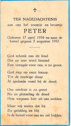 Peter 1954  1957, Ophalen of Verzenden, Bidprentje