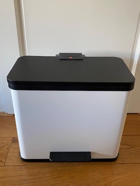 Hailo Öko Trio Plus Prullenbak wit, Ophalen, Gebruikt, Met pedaal, 20 tot 30 liter