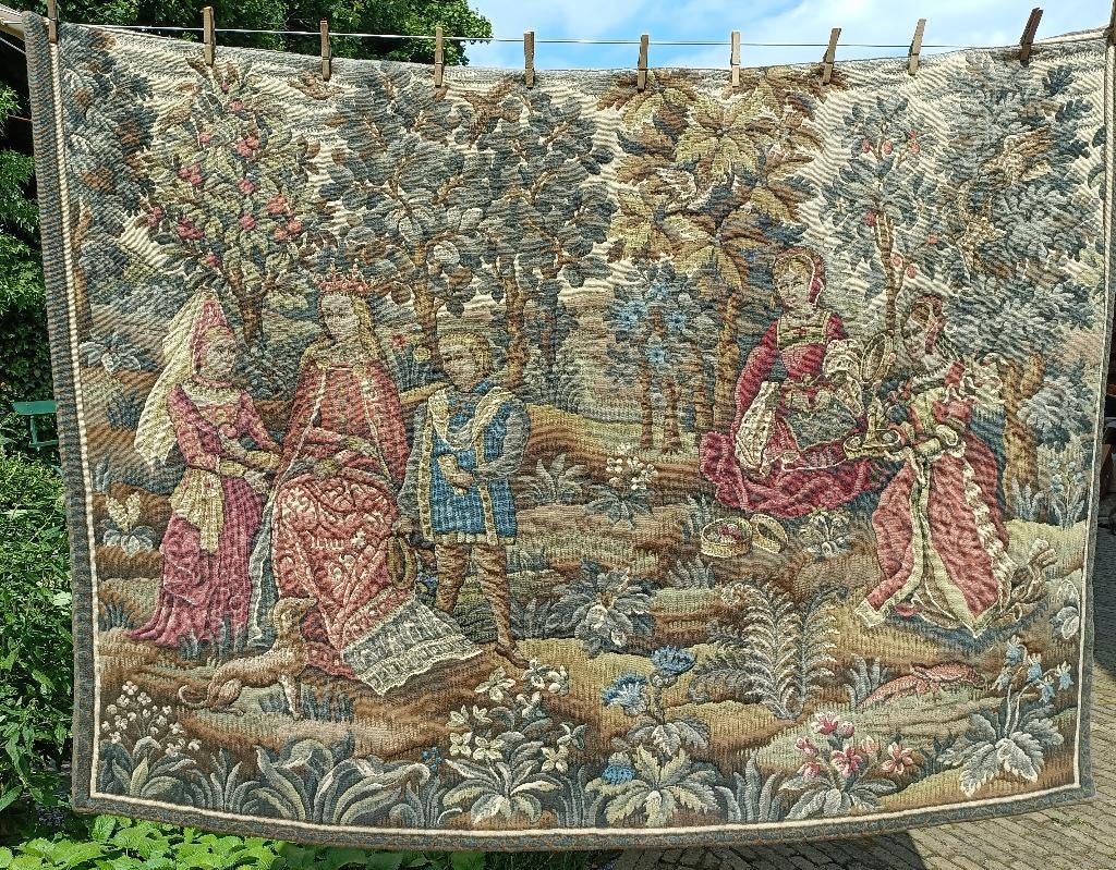 Gobelin tapisserie wandkleed 'PRINCESSE MATHILDE' 125X165 cm, Antiek en Kunst, Antiek | Kleden en Textiel, Ophalen of Verzenden