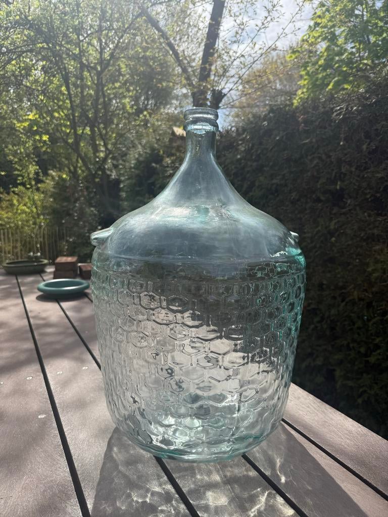 Grote glazen fles met honingraatpatroon, Ophalen, Overige kleuren, 50 tot 75 cm, Nieuw