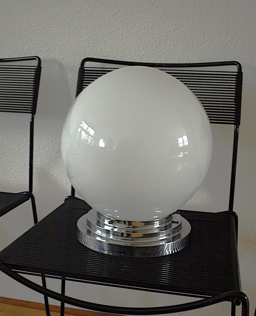 Art deco bollamp plafondlamp, Huis en Inrichting, Ophalen, Gebruikt, Glas