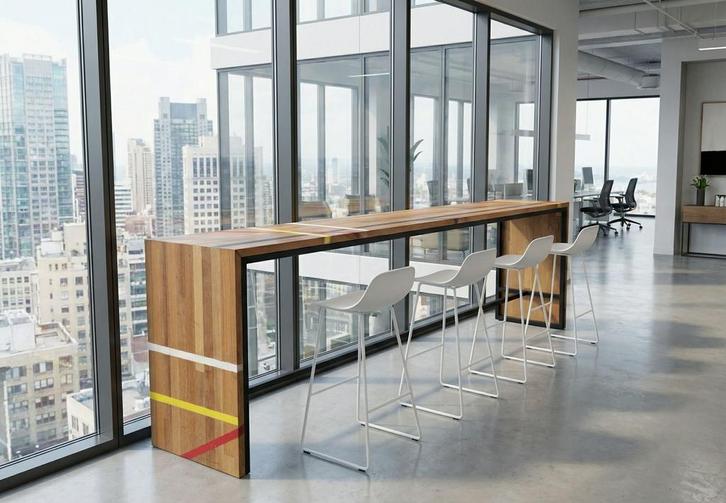 Unieke Tafelbladen van Gymzaalvloer - Stoer & Duurzaam!, Doe-het-zelf en Verbouw, Vloerdelen en Plavuizen, Gebruikt, Vloerdelen of -planken