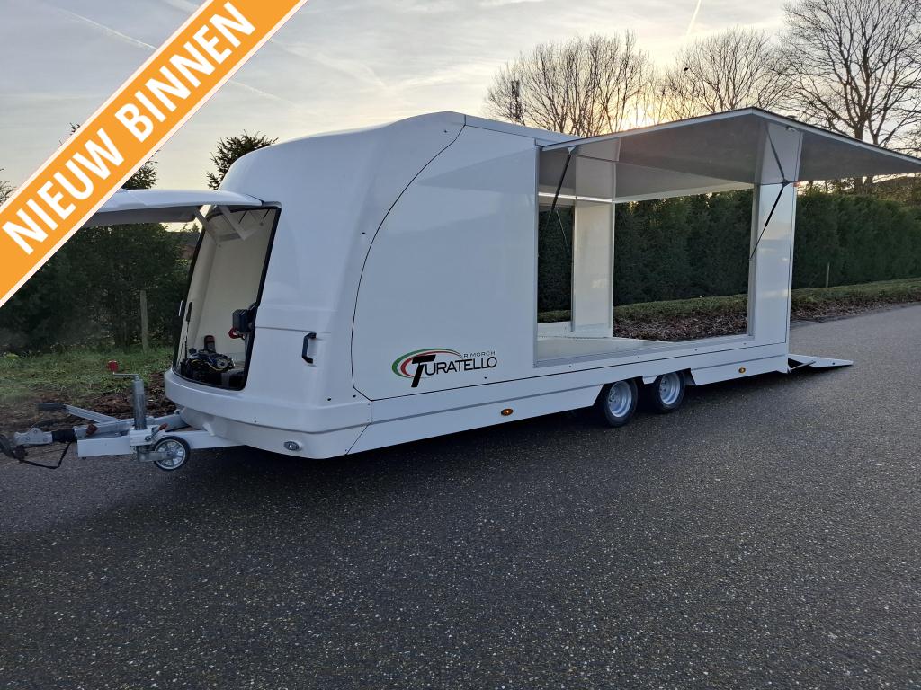 Turatello Motorsport 520x220x160 gesloten autotransporter, Auto diversen, Aanhangers en Bagagewagens, Gebruikt