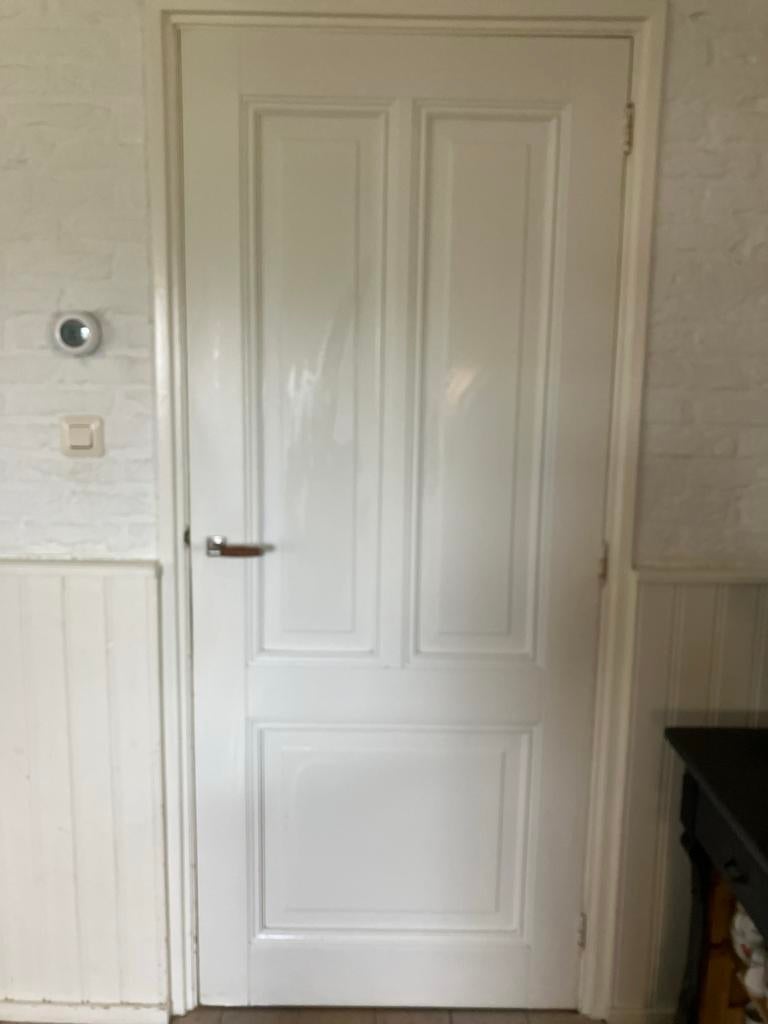 4 Stompe Paneeldeuren met Klinken - Landelijke Stijl, Doe-het-zelf en Verbouw, Gebruikt, 80 tot 100 cm, Binnendeur, Ophalen of Verzenden